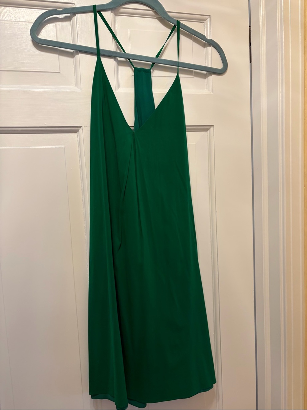 Alice + Olivia Emerald Green Slip Dress with Spaghetti Straps